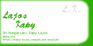 lajos kapy business card